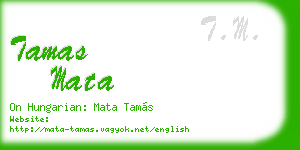 tamas mata business card